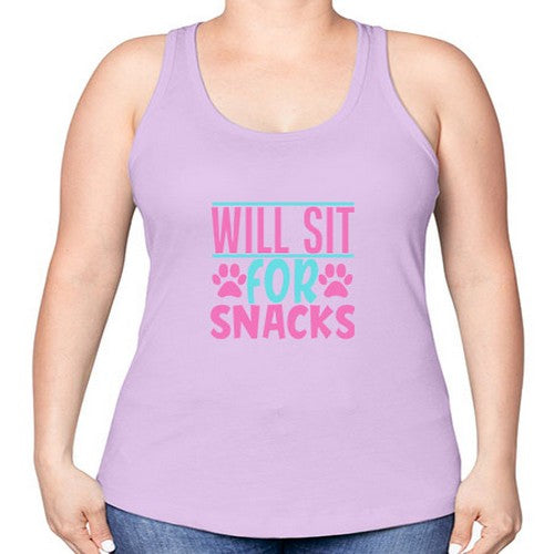 will sit for snacks Style 57# - dogs -Racerback Tank
