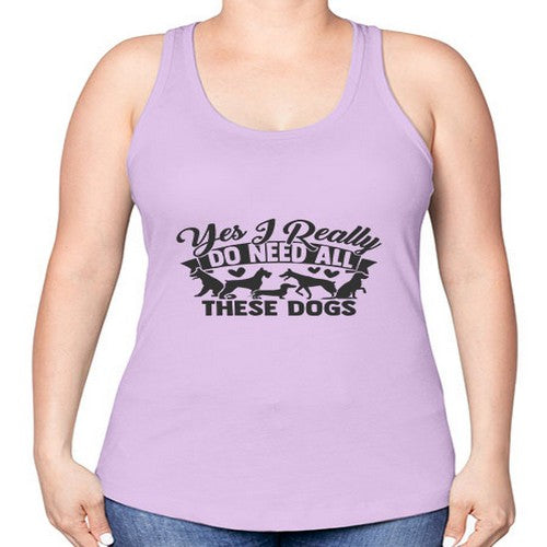 yesireallydoneedallthesedogs 250# - dogs -Racerback Tank