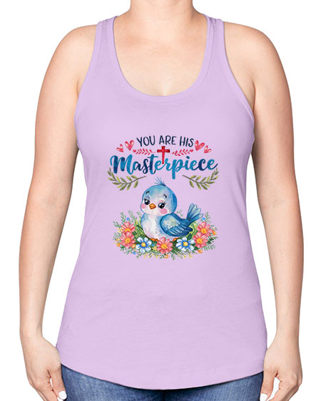 you are his masterpiece 85# - birds -Racerback Tank