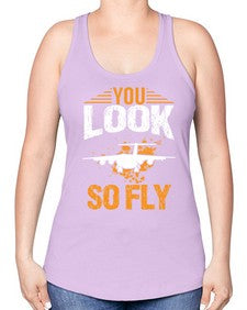you look so fly  53# - airplane -Racerback Tank