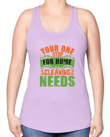 your one stop for home cleaning needs Style 493# - cleaner -Racerback Tank
