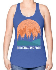Be Digital and Free 27# - internet -Racerback Tank