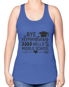 Bye elementary hello middle school 31# - eighth grade -Racerback Tank