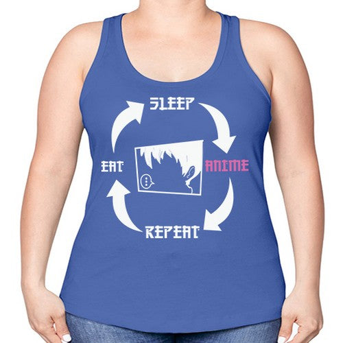 Eat Sleep Anime Repeat Anime Anime 226# - anime -Racerback Tank