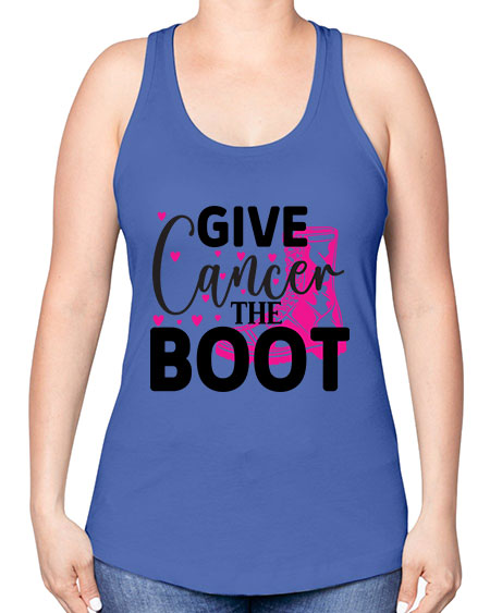 Give Cancer the Boot 24# - breast cancer -Racerback Tank