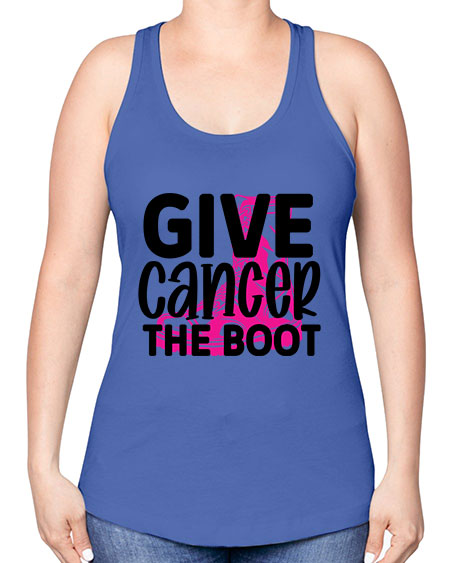 Give Cancer the Boot 25# - breast cancer -Racerback Tank