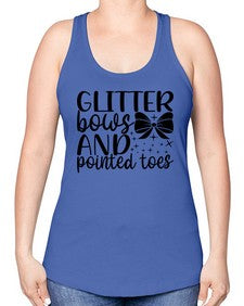 Glitter bows and pointed toes 130# - ballet -Racerback Tank