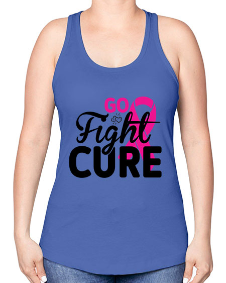 Go Fight Cure 23# - breast cancer -Racerback Tank