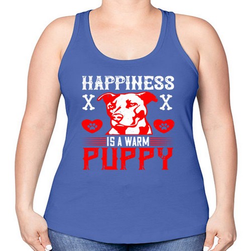 Happiness is a warm puppy Style 201# - dogs -Racerback Tank