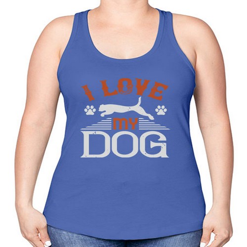 I Love My Dog Style 189# - dogs -Racerback Tank