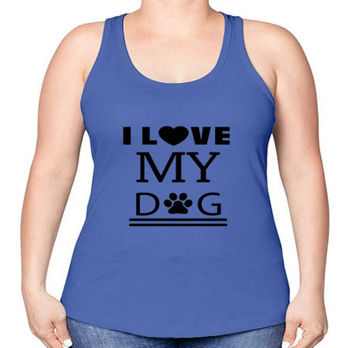 I Love My Dog Style 41# - dogs -Racerback Tank
