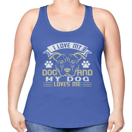 I Love My Dog and my Dog Loves me Style 191# - dogs -Racerback Tank
