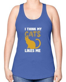 I Think My Cats - cats -Racerback Tank