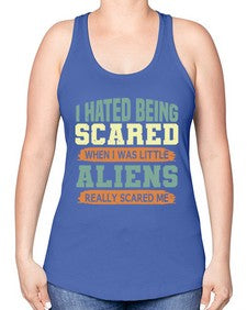 I hated being scared when i was little 13# - ufo -Racerback Tank