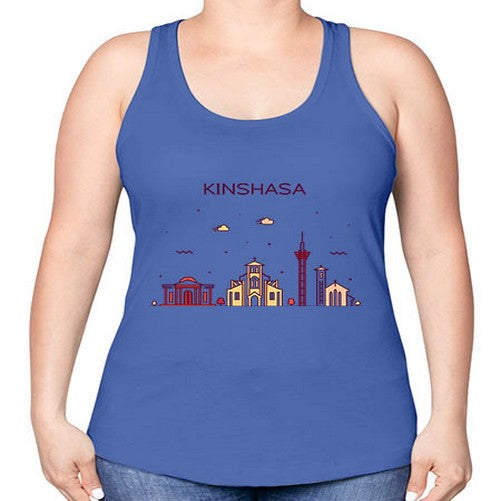 Kinshasa 1064# - cities -Racerback Tank