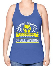 Knowing yourself is the beginning of all wisdom Style 38# - Self awareness -Racerback Tank