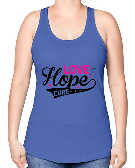 Love Hope Cure 14# - breast cancer -Racerback Tank