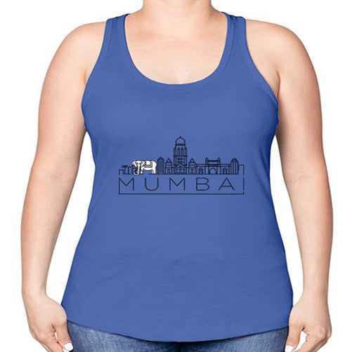 Mumbai Minimal Skyline copy 1380# - cities -Racerback Tank