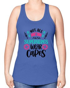 Not All Superheros Style Style 1138# - nurse -Racerback Tank