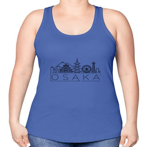 Osaka Minimal Skyline 1545# - cities -Racerback Tank