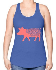 PigMandala 985# - mandala -Racerback Tank