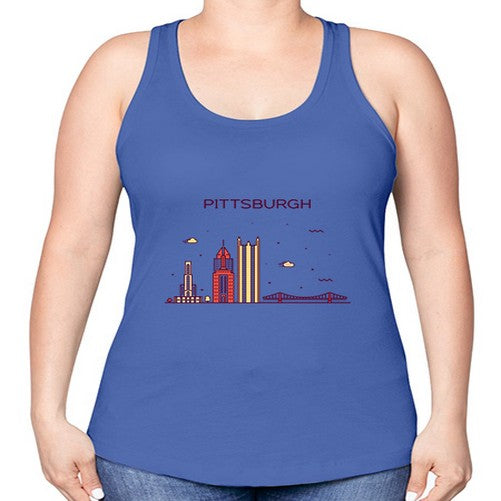 Pittsburgh 1626# - cities -Racerback Tank