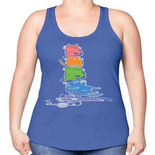 Pride Kawaii Cats Pile Cute Anime 277# - anime -Racerback Tank