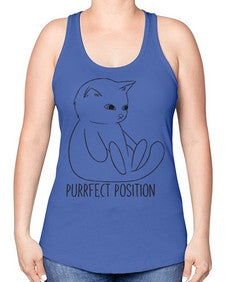 Purrfect Position - cats -Racerback Tank