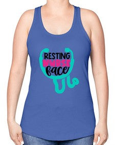 Resting Nurse Face Style Style 1355# - nurse -Racerback Tank