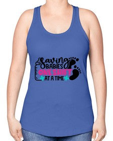 Saving Babies One Shift At A Time Style Style 1371# - nurse -Racerback Tank