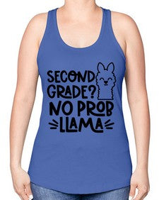 Second Grade No Prob 830# - second grade -Racerback Tank