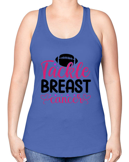 Tackle Breast Cancer 4# - breast cancer -Racerback Tank
