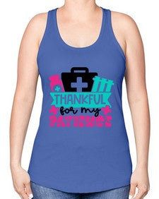Thankful For My Patience Style Style 1492# - nurse -Racerback Tank