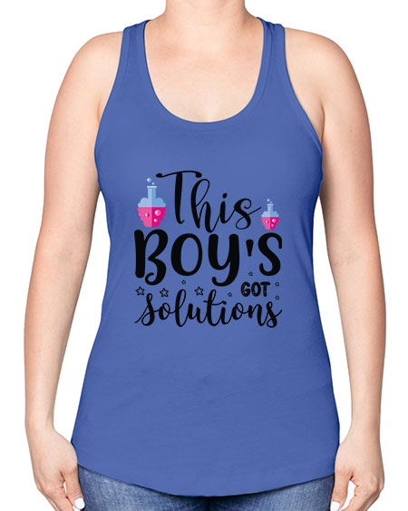 This Boy s Got Solutions 20# - general science -Racerback Tank