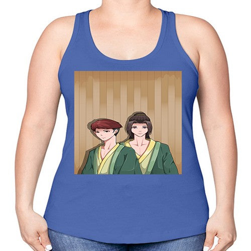 Two man in a hot spring 18# - anime -Racerback Tank