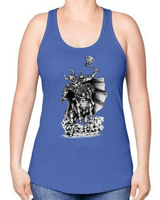 Warrior Skull Files 1208# - skull and bones -Racerback Tank