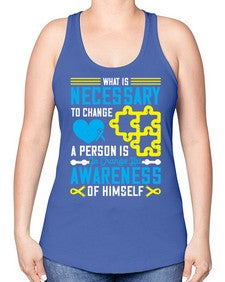 What is necessary to change a person is to change his awareness of himself Style 8# - Self awareness -Racerback Tank