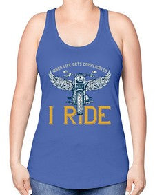 When life gets complicated 76# - motorcycle -Racerback Tank