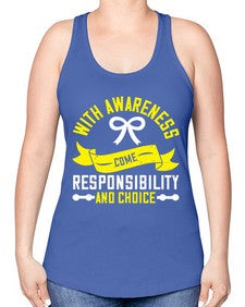 With awareness come responsibility and choice Style 5# - Self awareness -Racerback Tank