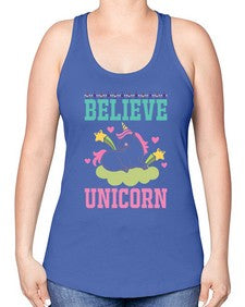 believe unicorn 45# - unicorn -Racerback Tank