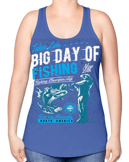 big day of fishing cs 65# - shark-fish -Racerback Tank