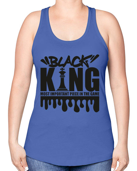 black king 214# - black words and phrases -Racerback Tank