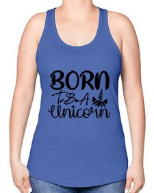 born to be a unicorn 66# - unicorn -Racerback Tank