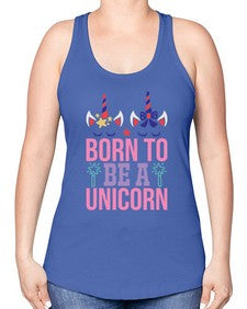 born to be a unicorn 70# - unicorn -Racerback Tank