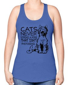 cats never strike a pose that isnt photogenic - cats -Racerback Tank