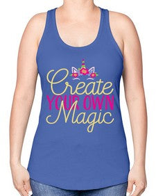 create your own magic 82# - unicorn -Racerback Tank