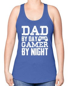 dad by day gamer by night 68# - video games -Racerback Tank