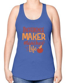 difference maker teacher life 710# - teacher -Racerback Tank