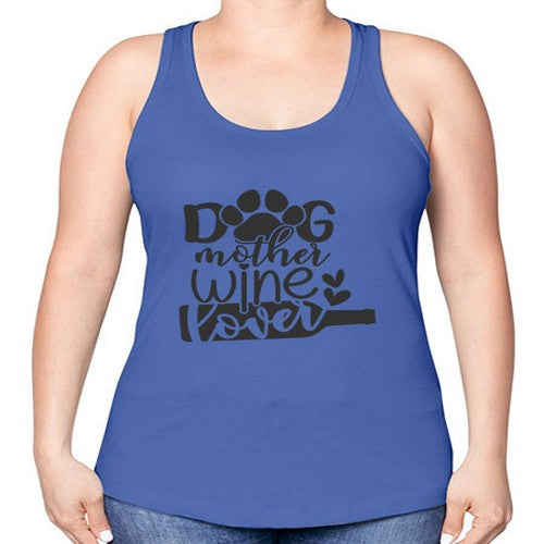 dogmotherwinelover 126# - dogs -Racerback Tank