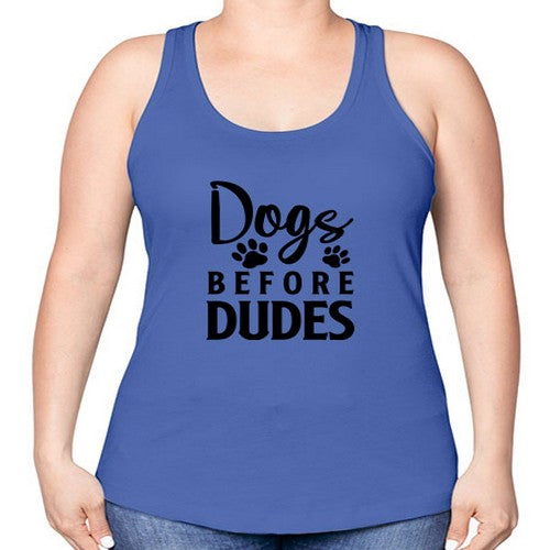 dogs before dudes 129# - dogs -Racerback Tank